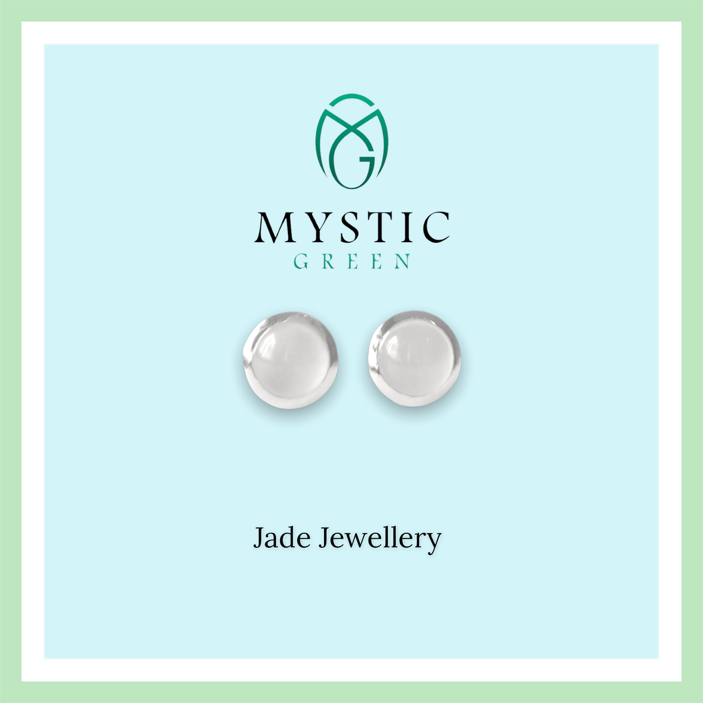 Cool-as-ice jade stud earrings