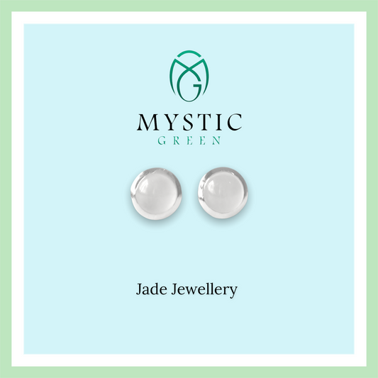 Cool-as-ice jade stud earrings