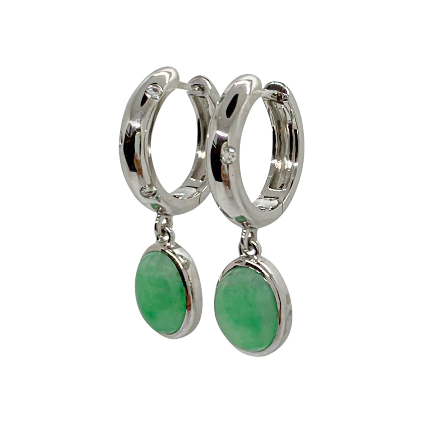 Petit Point Hoop Jade earring